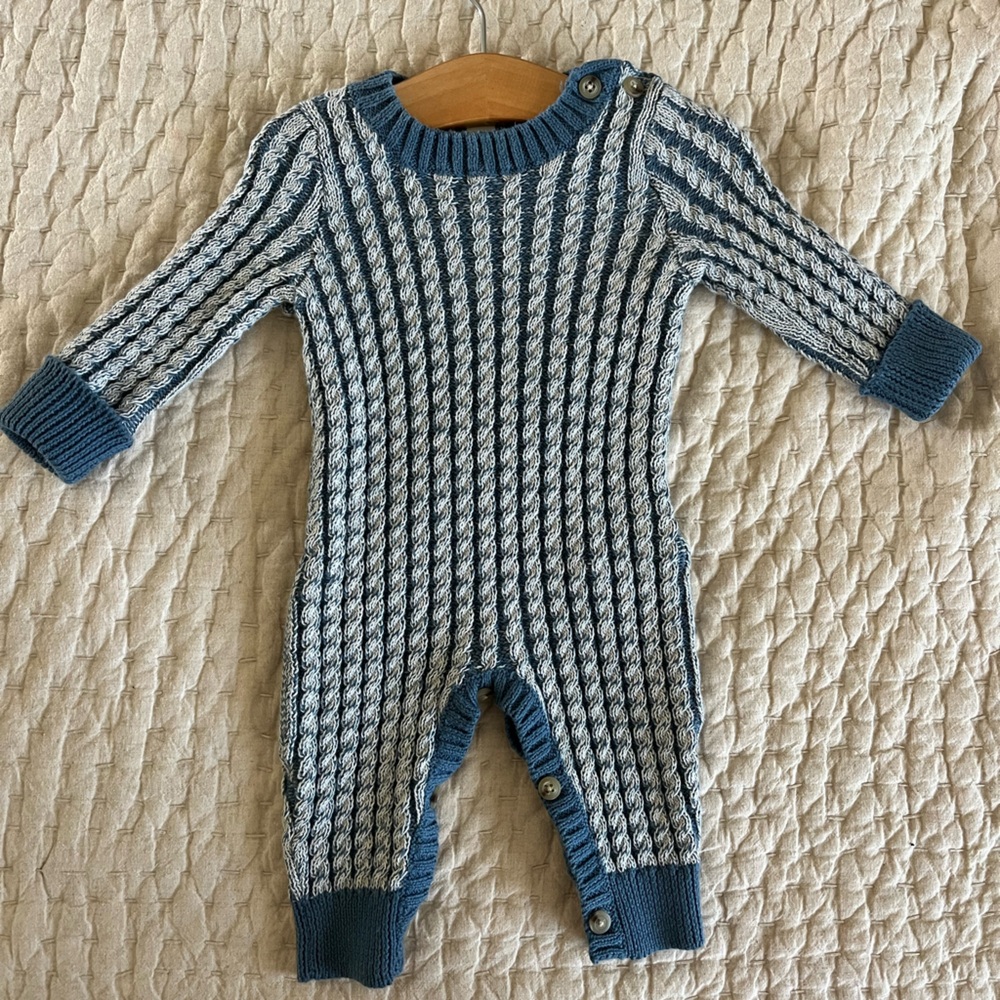 Tun Tun Knit Sweater Baby Romper 100% Pima Cotton